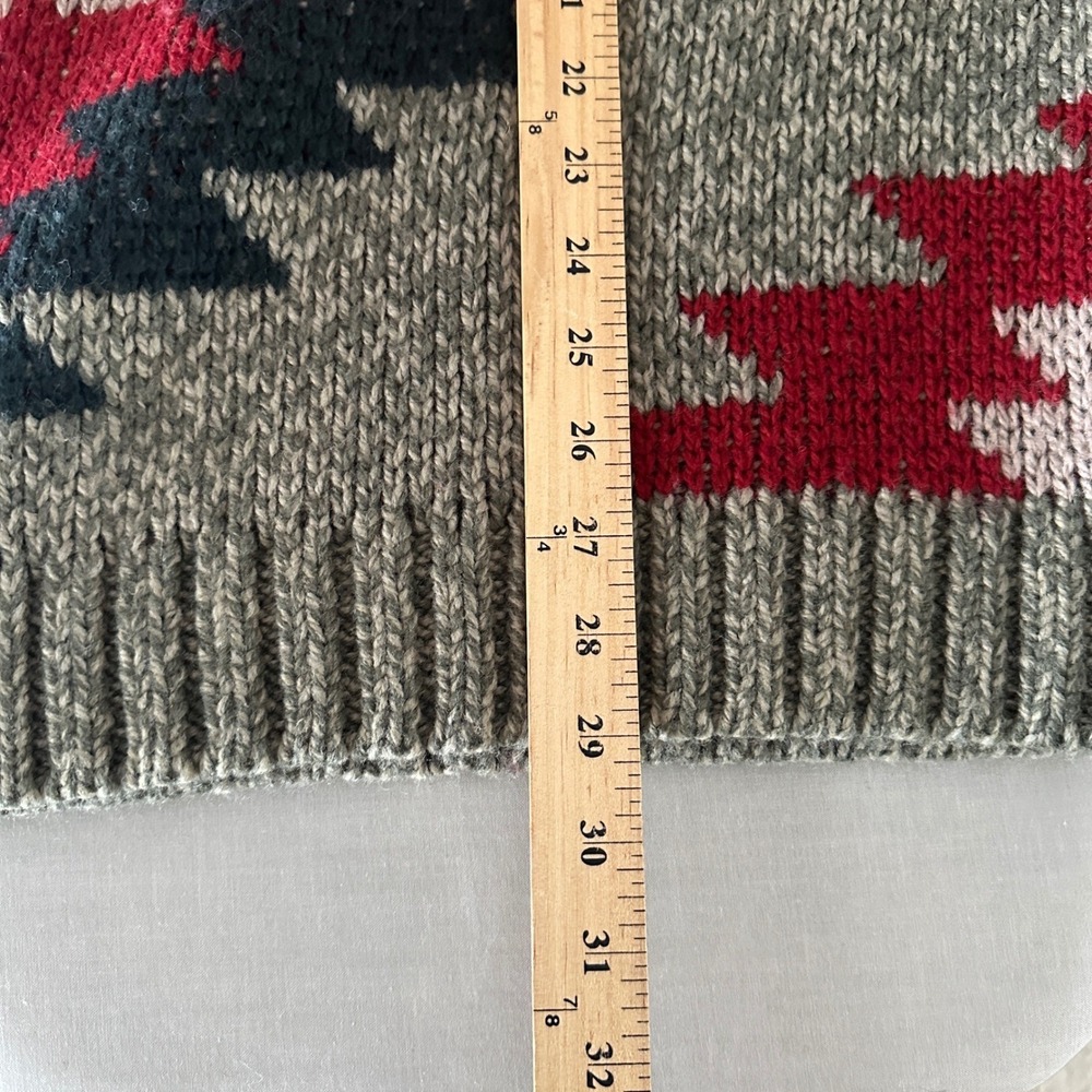 Lucky Brand Men's‎ XXL Sweater Grey Red Southwestern Geometric Knit 149504 - Picture 3 of 12